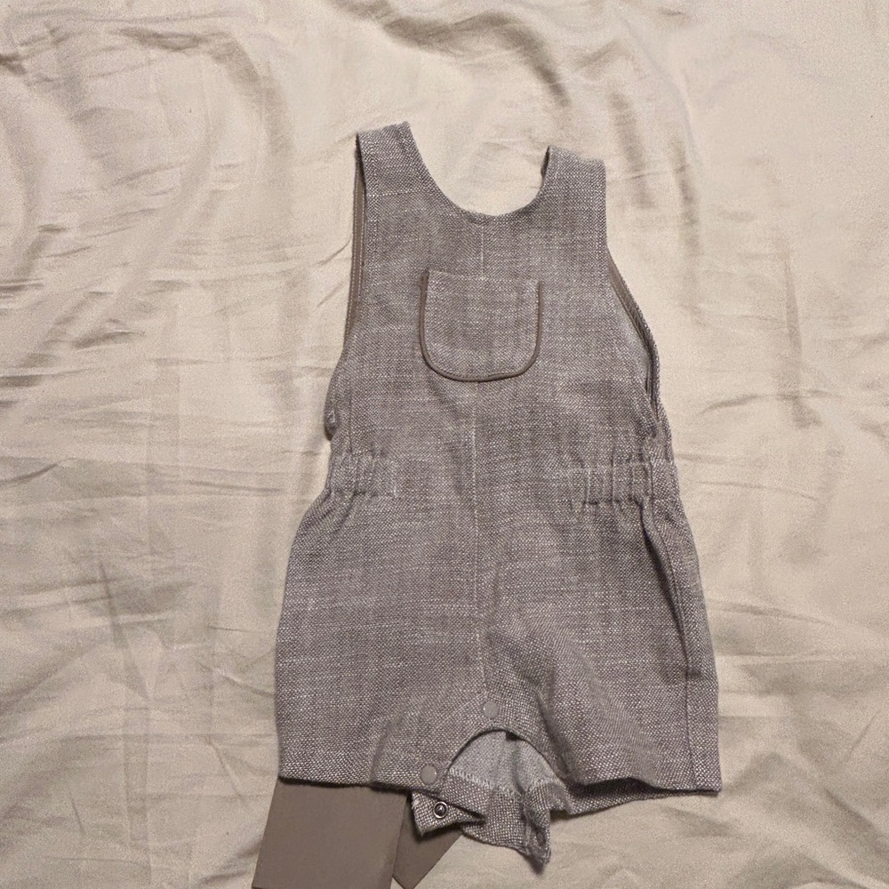 Kidichic Baby Girl Nude Bow Romper 6-12M